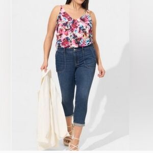 Torrid Floral Multicolor Adjustable Straps Women's Top Camisole Size‎ 0 (10-12)